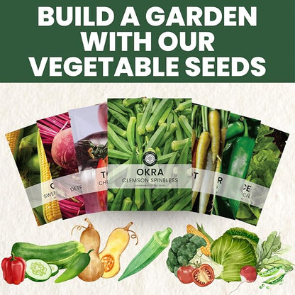 Okra Clemson Spineless – 225 Premium Seeds for Planting – High-Yield, Tender Heirloom Pods for The 2026 Season – 15 Gram Pouch