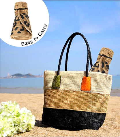 Womens Beach Straw Sun Hats Ponytail Hole Wide Brim Summer Visor Foldable Hat Sun Protection Packable for Travel Pool