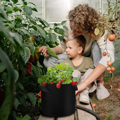 LITLANDSTAR 30 Pack 3 Gallon Plant Grow Bags, Breathable Felt Non-Woven Aeration Fabric Plant Grow Pots, Garden Planting Containers for Nursery Vegetable Flower Grow Bags with Handles (9.8x8.7inch)