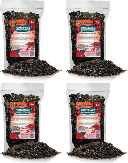 GARDENERA Premium Pomegranate Potting Soil Mix - Perfect Balance of Nutrients, Drainage, and Aeration for Thriving Pomegranate Trees - 20 Quart