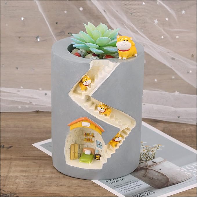 Segreto Creative Plants Pot Flower Pots Resin Planters Vase Home Decor for Succulents,Flower,Cactus,Gardening Decoration,Indoor,Sweet Dog