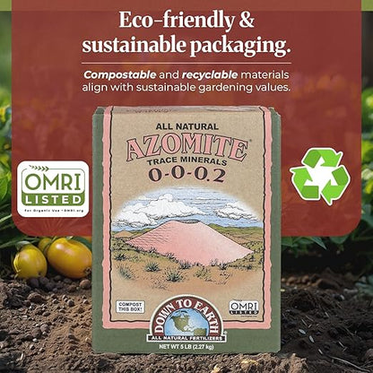 Down to Earth Azomite Powder & Granular Humic Acids | Volcanic Ash Mineral & Humic Acid | OMRI Listed | Ideal for Vegetable Gardens, Lawns, Beds, Row Crops & Containers | 5 lb Each