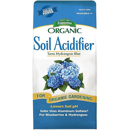 Espoma Organic Soil Acidifier Soil Amendment; Lowers Soil pH and Turns Hydrangeas Blue! Contains Elemental Sulfur and can be Used for Organic Gardening 6 lb. Bag - Pack of 2