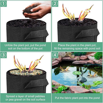 10Pack Lily Plant Pots for Pond, Aquatic Plant Pot, Durabl Breathe Reusable Fabric Pots for Aquatic Plants, Potato, Carrot, Onion, Flower