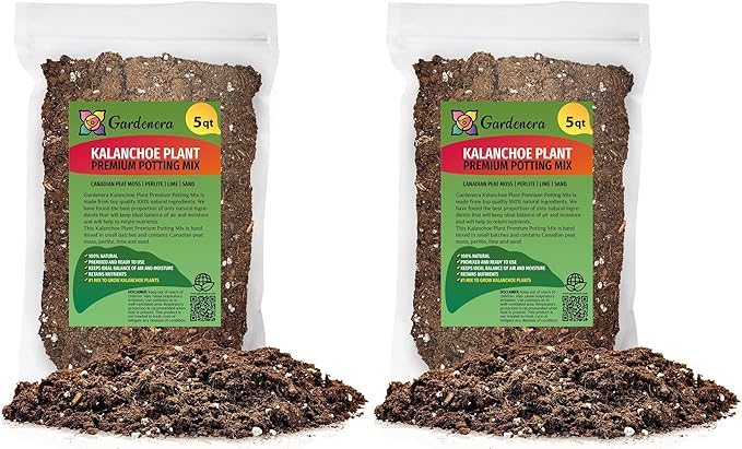 Gardenera Premium Kalanchoe Plant Potting Mix - 10 Quart - Empower Your Plants with a Superior Growing Medium for Enhanced Vitality (2 Bags of 5 Quart)