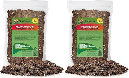 Gardenera Premium Kalanchoe Plant Potting Mix - 10 Quart - Empower Your Plants with a Superior Growing Medium for Enhanced Vitality (2 Bags of 5 Quart)