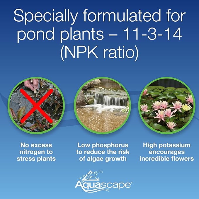 Aquascape Once-A-Year Pond Plant Fertilizer, Granular, 7 Lb / 3.18 Kg, Long-Lasting Nutrients for Water Garden Plants, 89014