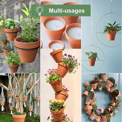 Orceler 4 Inch Terracotta Pots with Saucer - 6 Pack Small Clay Plant Pots with Drainage Holes, Flower Pots with Tray, Terra Cotta Pots for Indoor Outdoor Plants, Crafts, Wedding Favor
