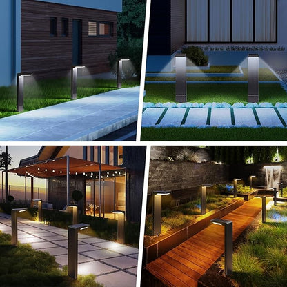Solar Pathway Lights Outdoor 6Pack, Bright 60LED Solar Path Lights Outside Waterproof, Warm & Cool Walkway Light Solar Powered, Landscape Lighting for Driveway Lawn Patio Garden Yard