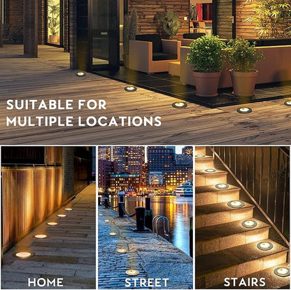 In-ground Lights Landscape Light 4 Pack 6w 12v Low Voltage LED Well Light Waterproof IP67 Pathway Lights Outdoor spotlights Trees Flags for Garden,Yard,Tree