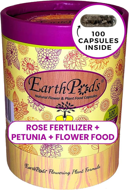 100 EarthPods - Premium Flower Fertilizer Spikes - Boost Blossoms (Great for Roses, Potted Annuals, Perennials, Flower Bulbs, Hanging Baskets) - Made in USA