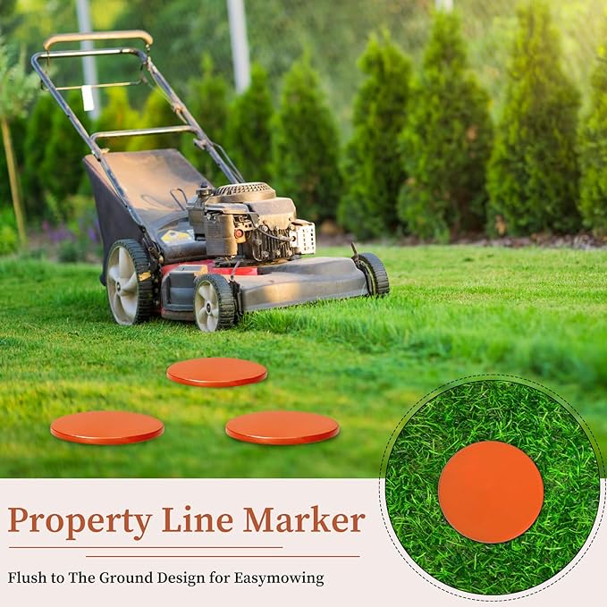 6 Pack Rebar Property Line Markers 11.8x2.8 Inch Permanent Survey Stakes Heavy Duty Survey Pin Hi-Vis Orange Property Land Boundary Markers for Outdoor Lawn Garden Paver Landscaping Septic Tank
