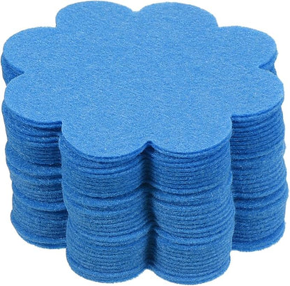 PATIKIL 3 Inch Plant Pot Hole Pad, 30 Pack Non-Woven Fabric Flower Shape Bonsai Bottom Soil Mat, Blue
