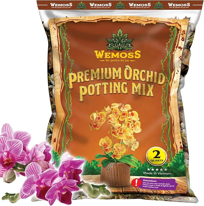5-in-1 Orchid Potting Mix with Forest Moss, Pine Bark, Perlite, Zeolite, and Pumice – Orchid Soil, Orchid Repotting Kit for Healthy Roots, Fast Drainage, and Support for Growth 2 QRT