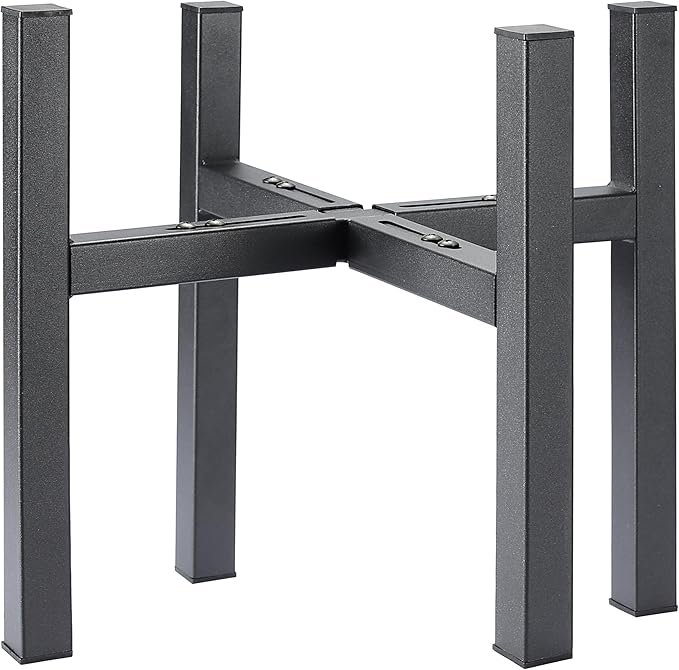 Metal Plant Stand for Large Plants, Adjustable Width Fits 10-12 Inch 14 Inch 16 Inch Pot,Outdoor Plant Stands for Indoor Plants Multiple Tall,Black Planter Stands for Patio and Window 1 Pack.­