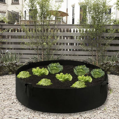 Toyfun 100 Gallon Extra Large Fabric Raised Planting Bed Round Planter Garden Grow Bag with 4 Handles Durable Felt Planter Pot for Herb Flower Vegetable Plants, Dia 50 x 12