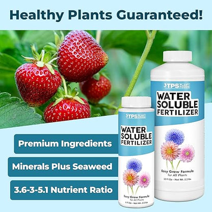 Water Soluble Fertilizer, Complete Liquid Water Soluble Plant Food, 8 oz (250mL)