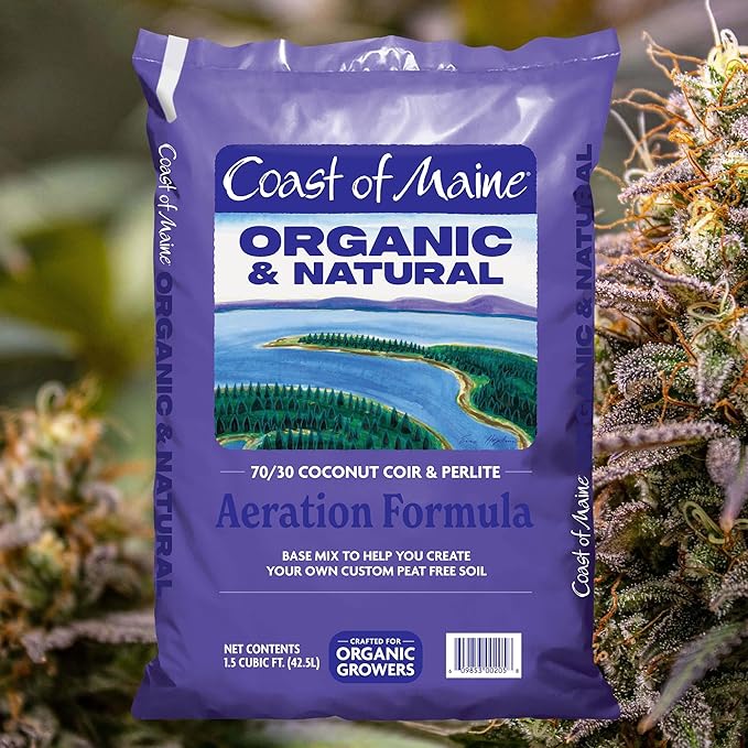 Coast of Maine (1.5 cu ft) Organic and Natural, 70/30 Coconut Coir & Perlite Aeration Formula Base Mix to Create Peat Free Soil