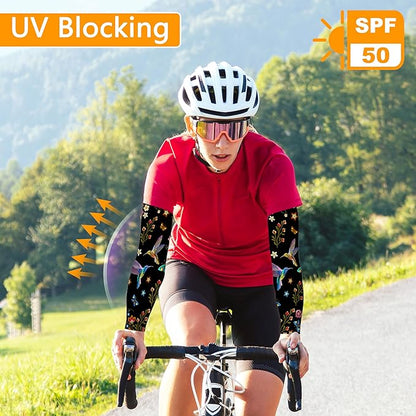 Garden Sleeves for Women Boho Gardening Sleeves with Thumb Holes UV Sun Protection Arm Sleeves for Women