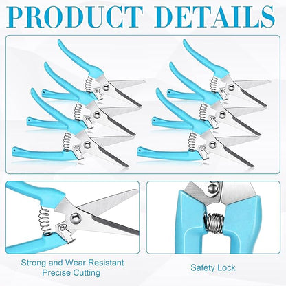 Chumia 30 Pcs Garden Flower Shears Pruning Scissors Heavy Duty Plant Scissors Trimming Garden Clippers Hand Tree Pruner for Yard Gardening Plants Hedge Flower Tree Cutting Secateurs (Blue)