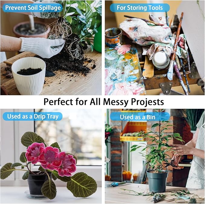 Azureblue 2 Pcs Plant Repotting Mat for Indoor Plants Potting Soil Mix, Waterproof Plant Repotting/Potting Tray