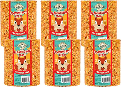 6-Pack of Mr. Bird Flaming Hot Feast Large Wild Bird Seed Cylinder 4 lb. 3 oz.