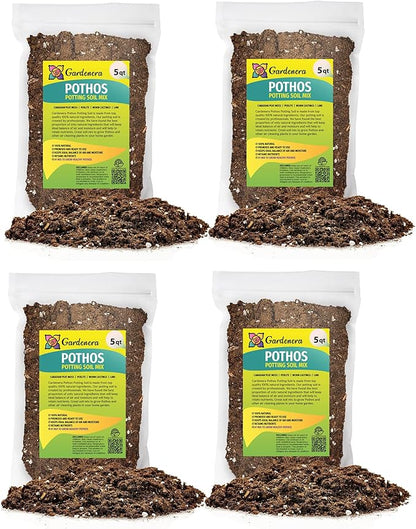 GARDENERA Air-Purifying Plant Potting Mix - 20 Quart - Potting Soil for Pothos, Parlor Palm, and Peace Lily - Made with Natural and Organic Ingredients (4 Bags of 5 Quart)