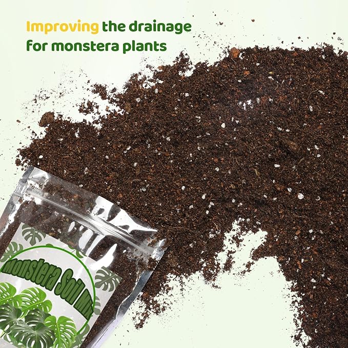 Monstera Potting Soil 2qt - Premium Tropical Blend with Rapid Drainage for Growing and Repotting Monstera Deliciosa (Split-Leaf Philodendron) and Swiss Cheese Plants