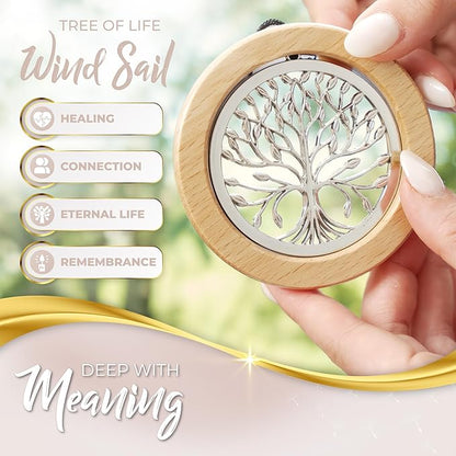 Tree of Life Memorial Wind Chimes for Loss of Loved One - Beautifully Packaged Memory Tree Windchimes in Memory of a Loved One - Sympathy Wind Chimes with Sympathy Card & Floral Keepsake (32" Size)