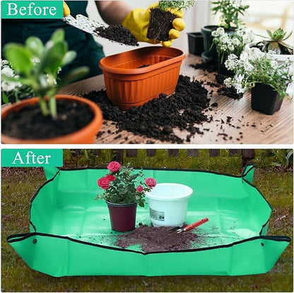 26.8" X 26.8" Repotting Mat for Indoor Plants and 5 lbs Succulent Cactus Soil Potting Mix,Perfect for Gardener