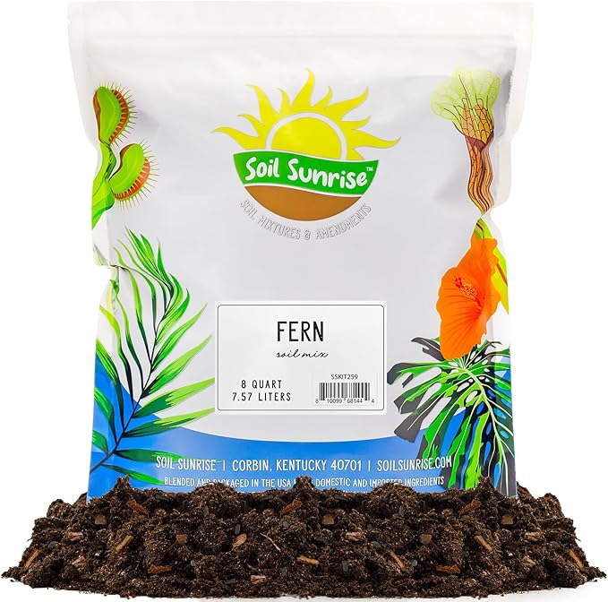 Soil Sunrise Fern Plant Potting Soil Mix (8 Quarts) Custom Hand Blended Mixture for Indoor/Outdoor Container Gardening