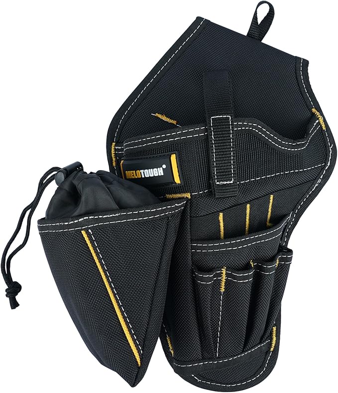 MELOTOUGH Drill Holster Impact Driver Holster with Bit Pouch Heavy Duty Impact Holster for Tool Belt