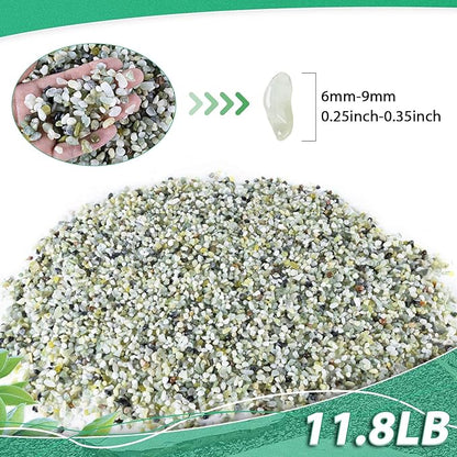 Succulent Rocks for Plants Tiny Pebbles for Planters 11.8LB Pea Gravel Bulk Course Sand Soil Small Decorative Stones for Indoor Bonsai Pots Cactus Top Dress Aquarium Garden Landscape, Green