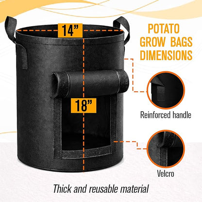 SunVara Potato Grow Bags 10 Gallon Grow Bags 5 Pack