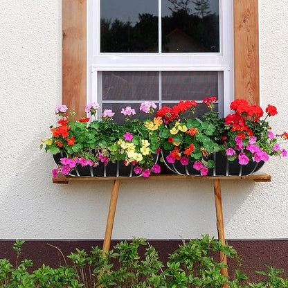 2PCS 30 Inch Window Box Liner Fabric Planter Basket Liner Trough Planter Insert Liner Black Hanging Flower Basket Liners Non-Woven Felt Plant Liner for Planters Fence Garden - Avoid Bird Nesting
