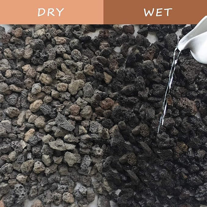 Lava Rocks for Plants -100% Pure Volcanic Rock No Dyes or Chemicals-Best Lava Stones Top Dressing for Cacti Succulents Plants,Bonsai (Black, 20LBS)