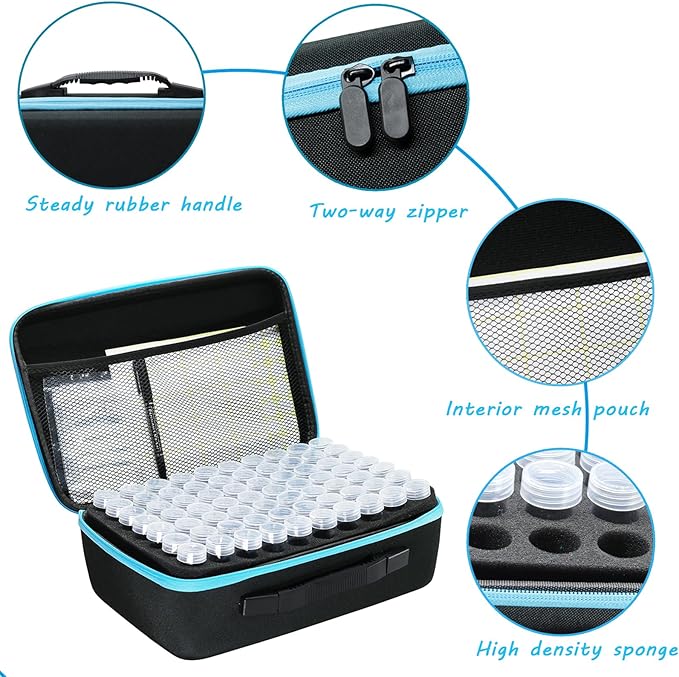 Portable 140 Slots Seed Storage Organizer, Large Capacity with 25 PCS Zipper Envelopes Bag, Label Stickers, Seed Storage Container for Flower Plants Garden (Black)