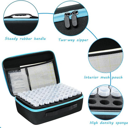 Portable 140 Slots Seed Storage Organizer, Large Capacity with 25 PCS Zipper Envelopes Bag, Label Stickers, Seed Storage Container for Flower Plants Garden (Black)