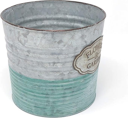 allgala Galvanized Planter Pot Indoor and Outdoor Decoration-7"-HD60073