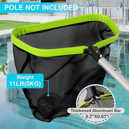 Sepetrel,Pool Net,Professional Swimming Pool Leaf Skimmer Nets for Cleaning with Nylon Deep Bag,Heavy Duty Aluminum Frame & Handle Rake(Pole Not Included)