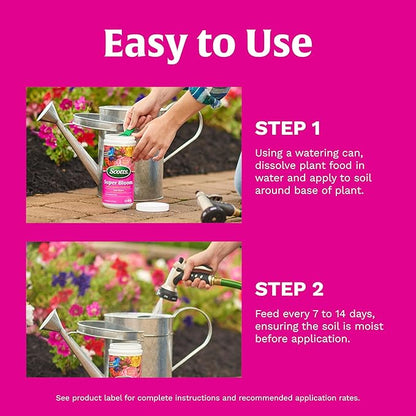 Scotts Super Bloom Water Soluble Plant Food, 2 lb - NPK 12-55-6 - Fertilizer for Outdoor Flowers, Fruiting Plants, Containers and Bed Areas - Feeds Plants Instantly