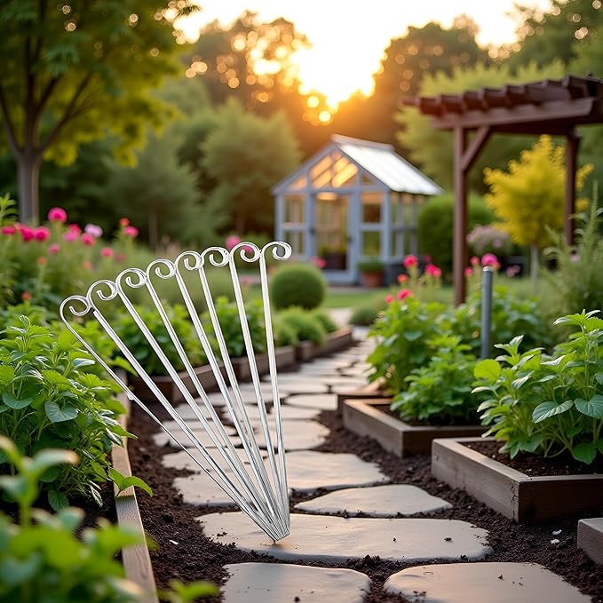 20Pcs Silver Planter Plant Label Hooks Garden Markers Stake Plant Label Holder Plants Label Hanger Garden Plant Sign Stake Rustproof Deformed Gardens Plant Sign Hooks Hanging Rods for Flower (20cm)