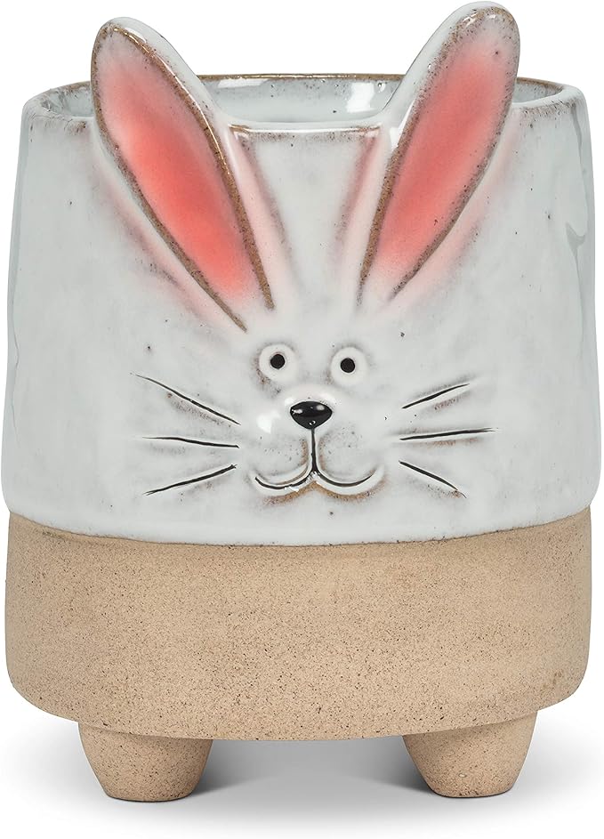 Abbott Collection Stoneware Bunny with Ears Planter - Large (5.5" H)