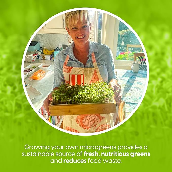 10 Variety Pack Microgreens Seeds - Broccoli, Sunflower, Pea, Salad Mix, Daikon Radish, Kale, Amaranth, Spicy Salad, Red Cabbage, & Arugula. Grow Your own Microgreens with These Organic Seeds.