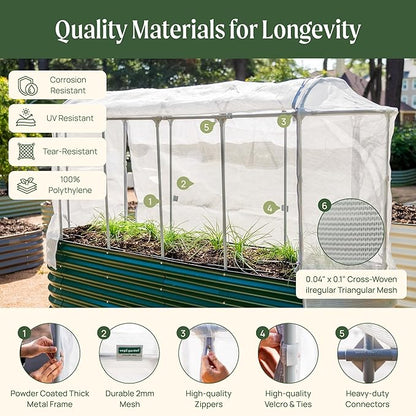 Vego garden Cover System for 3.5' x 3.5' (4 in 1) Garden Bed (Garden Bed not Included)