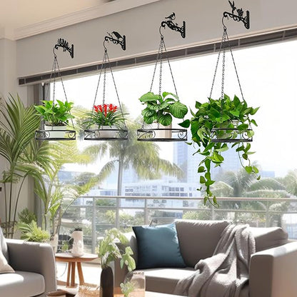 2-Pack Hanging Planters for Indoor Plants - Heavy Duty Metal Plant Hanger Indoor with 3 Chains and Hooks – Aesthetic Hanging Plant Holder for an Instant Gardening Decor