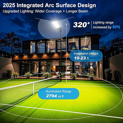 10000W Solar Street Lights Outdoor, Heavy Duty Solar Powered LED Flood Light Outside, Commercial Parking Lot Lighting Dusk to Dawn, Motion Sensor with Remote Waterproof for Garage, Pathway