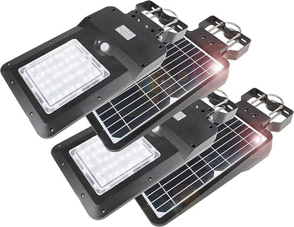 Wagan EL8586 1600 Lumen Integrated Solar Street Lamp Security Flood Light Motion Sensor Waterproof Weatherproof Dusk to Dawn Solar LED Light Lamp for Outdoor Garden Yard Path Parking Lot (4 Pack)