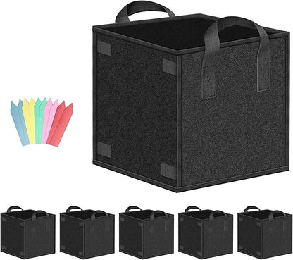 YSSOA 5-Pack 5 Gallon Grow Bags Heavy Duty Thickened Nonwoven Aeration Fabric Pots with Handles, Cloth Pots for Plants, Vegetable, Flower, Tomato Potato