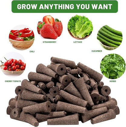 300Pcs Growth Sponges for Pods, Greenhouses Sponges, Grow Sponges for Greenhouses & Germination Equipment, Starter for Indoor Garden System (Brown)